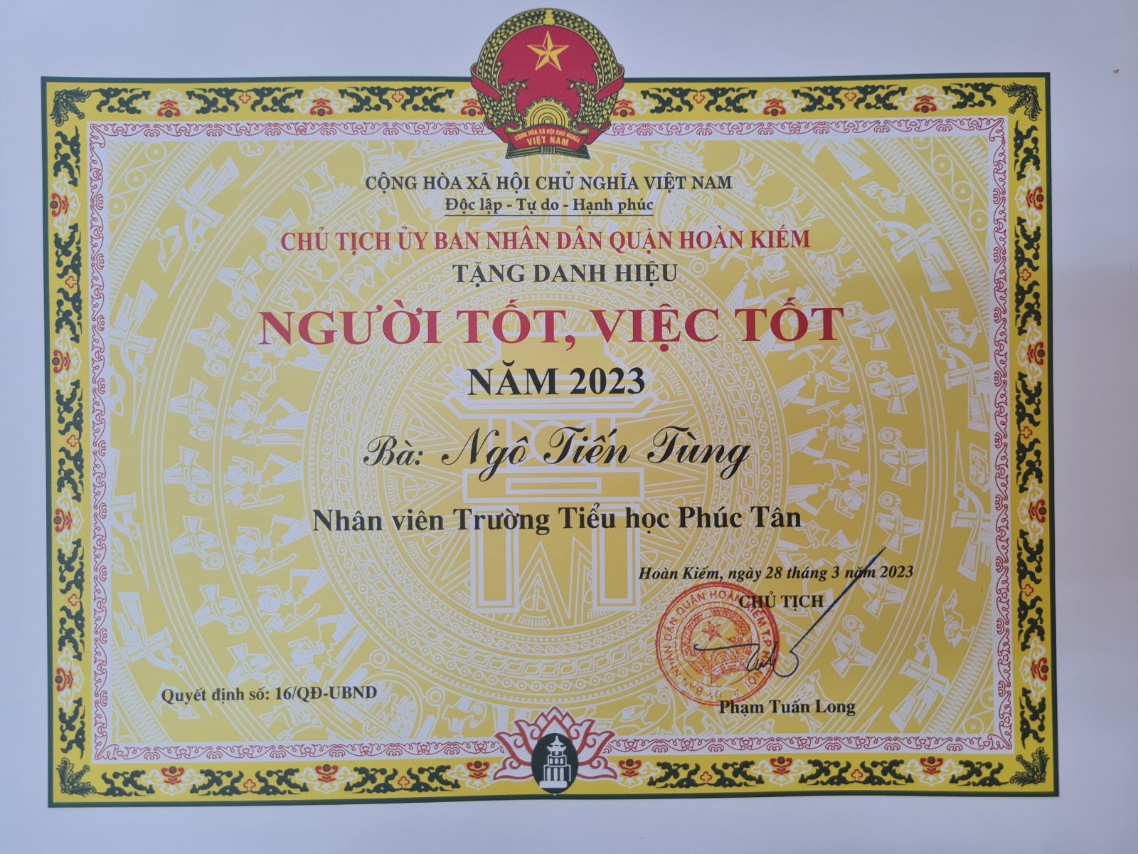 Thành tích tập thể
